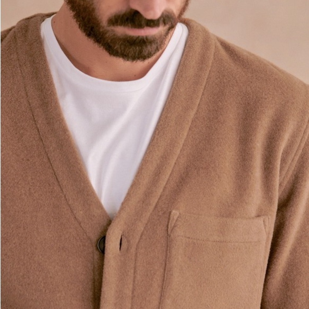 Theory Charcoal and Tan Collarless Jacket